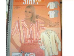 3212 BURDA EASY SS-LS LONGER BUTTON BLOUSE PATTERN  10-28